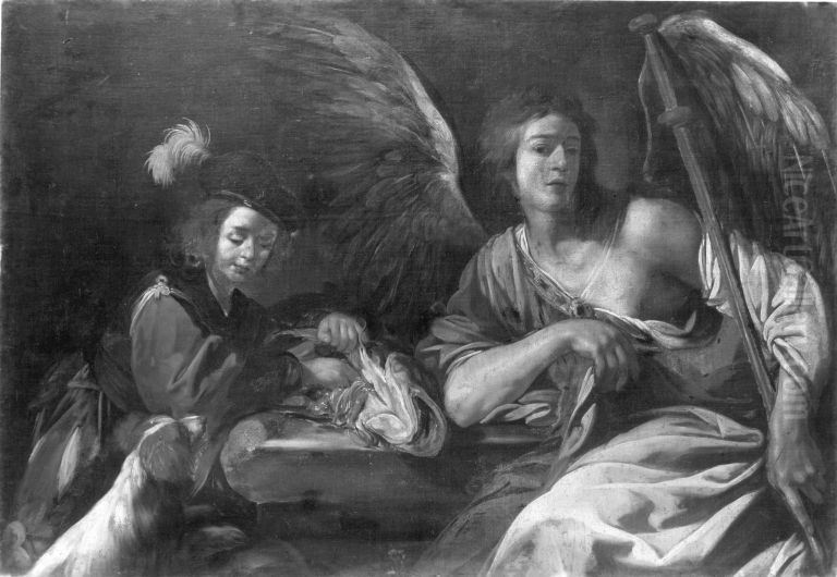 Tobias und der Engel Oil Painting by Mattia Preti