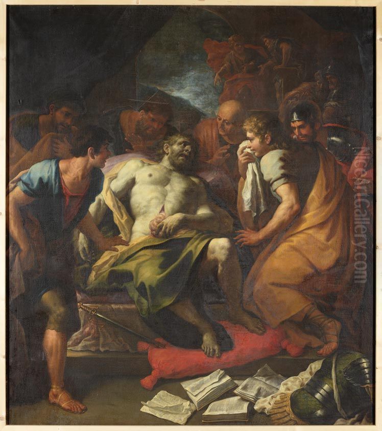 Tod des Cato von Uttica Oil Painting by Paolo de Matteis