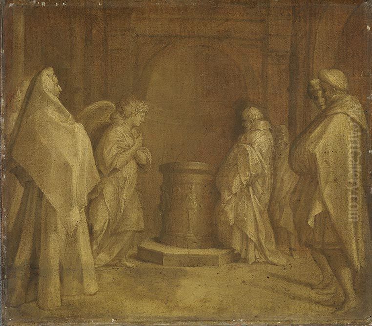 Verkundigung der Geburt des Johannes Oil Painting by Andrea Del Sarto