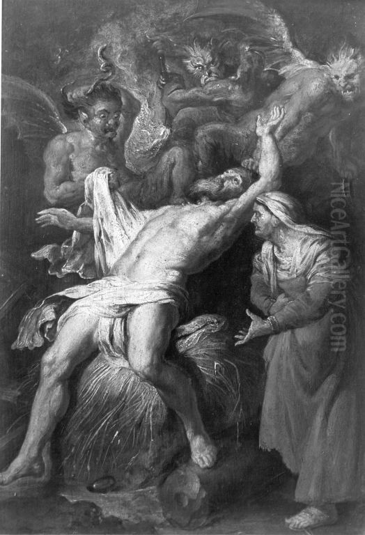 Verspottung des Hiob Oil Painting by (studio of) Rubens, Peter Paul