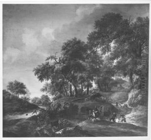 Waldlandschaft mit Uberfall