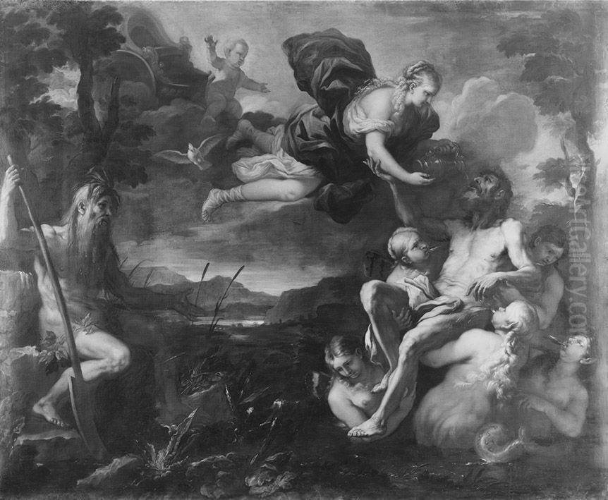 Aeneas am Numicius Oil Painting by Luca Giordano