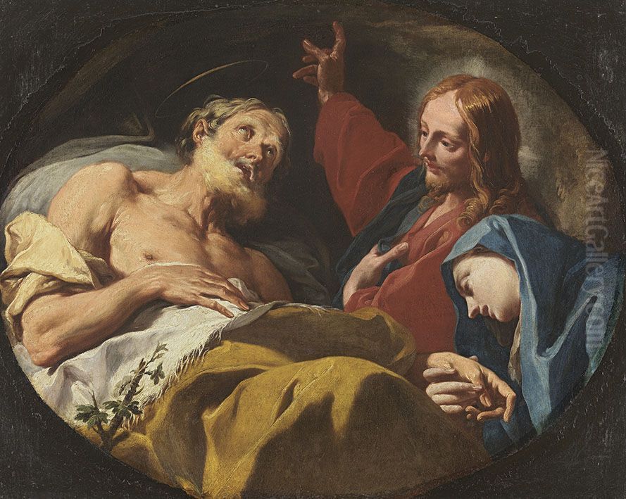 Der Tod des hl. Joseph Oil Painting by Giambattista Pittoni