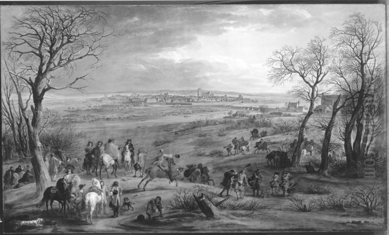 Die Eroberung von Dole, 1668 Oil Painting by Adam Frans van der Meulen