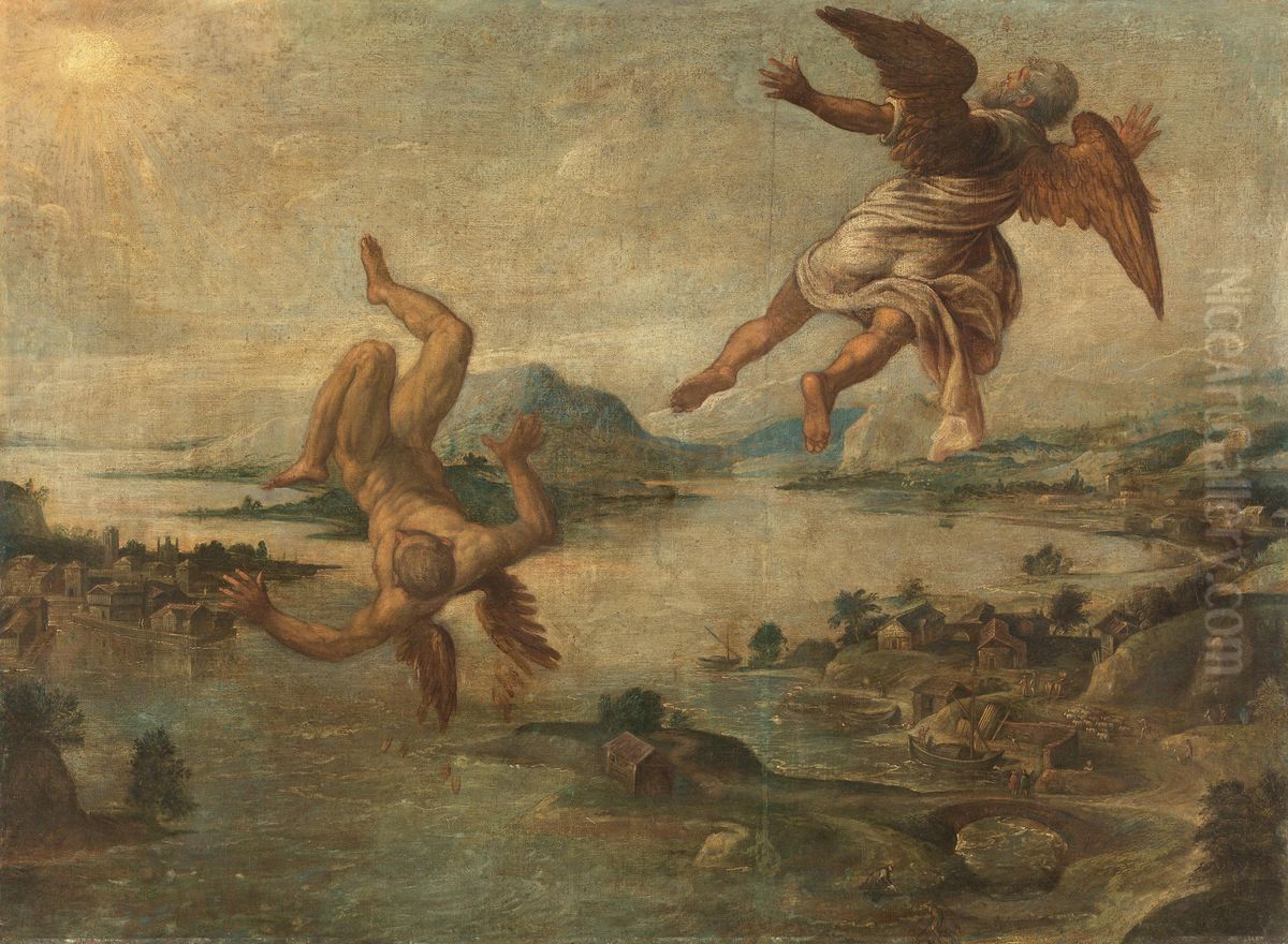 Dadalus und Ikarus Oil Painting by Jacopo Tintoretto