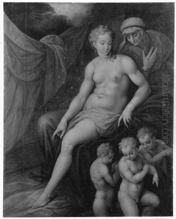 Danae im Goldregen Oil Painting by Frans Floris I