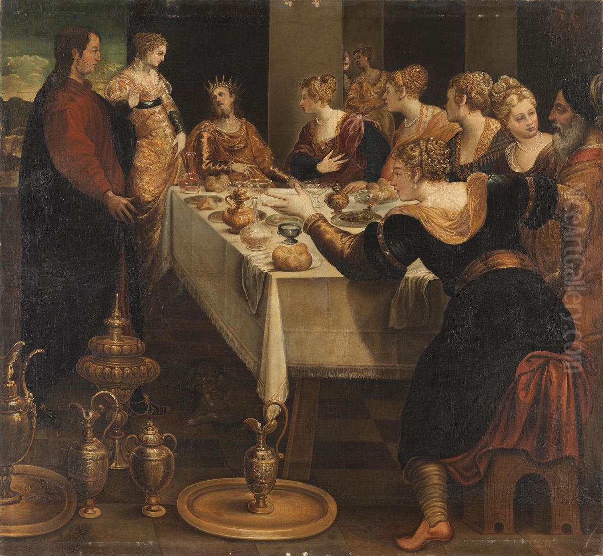 Daniel kundet Belsazar das Ende seines Reiches an Oil Painting by Jacopo Tintoretto