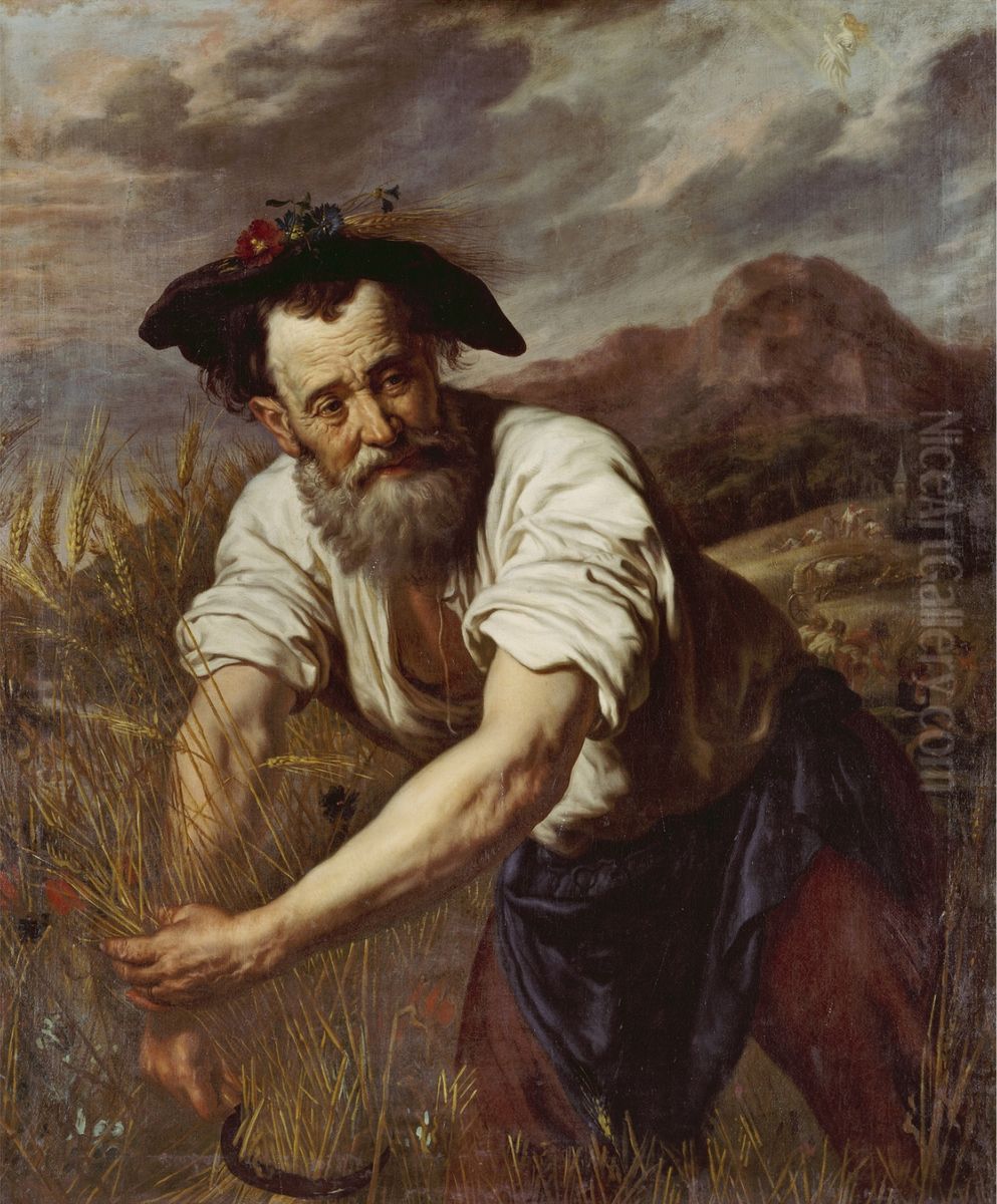 Aus der Serie der Monatsbilder: August Oil Painting by Joachim von, I Sandrart