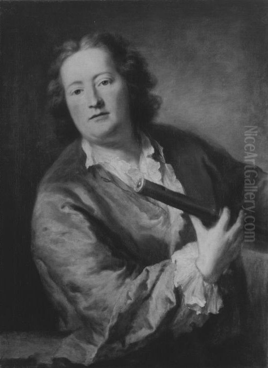 Bildnis des Hofmalers Johann Georg Winter Oil Painting by Georg Desmarees