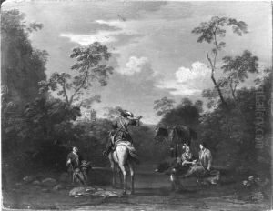 Landschaft mit Jagdstaffage