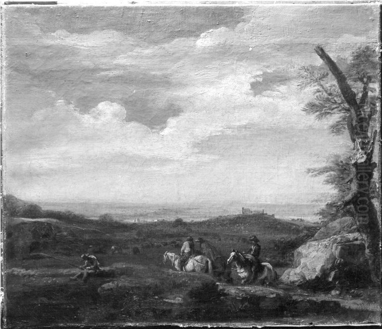 Landschaft mit Reitern Oil Painting by Salvator Rosa