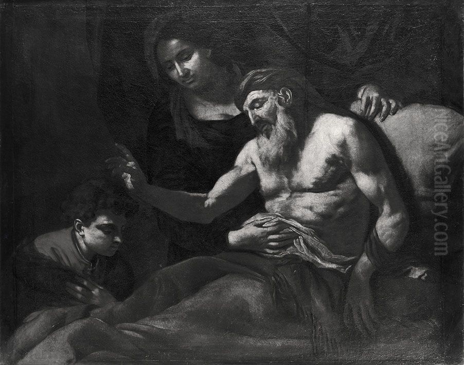 Isaak segnet Jakob Oil Painting by Johann Carl Loth