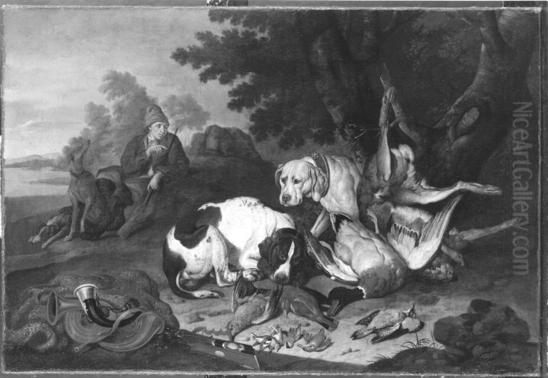Jagdbeute Oil Painting by Philipp Ferdinand de Hamilton