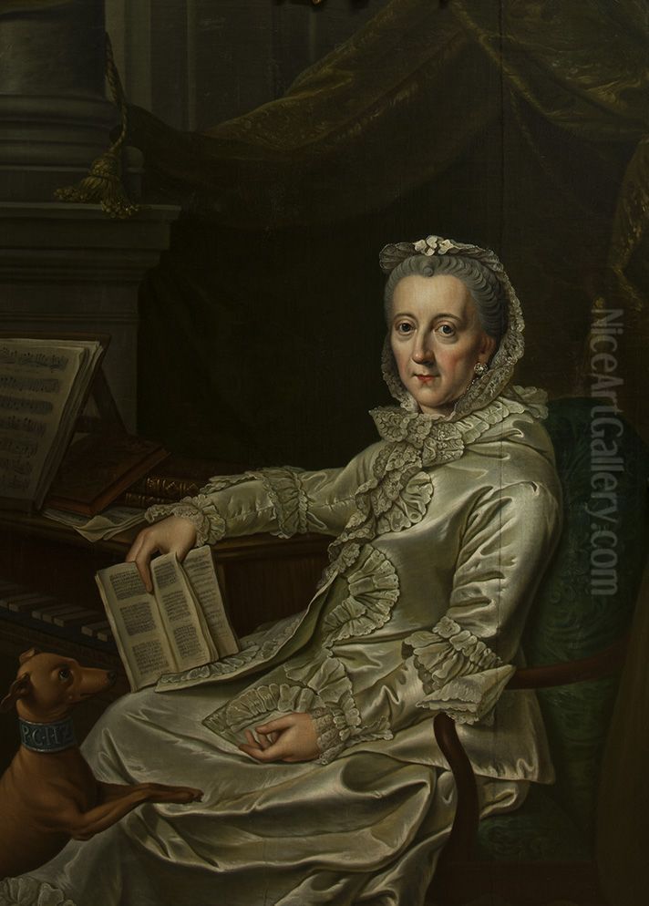 Prinzessin Philippine Charlotte von Preussen, Herzogin von Braunschweig-Wolfenbuttel Oil Painting by Johann Georg Ziesenis