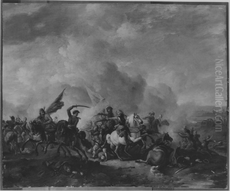 Reitergefecht Oil Painting by Philips Wouwerman