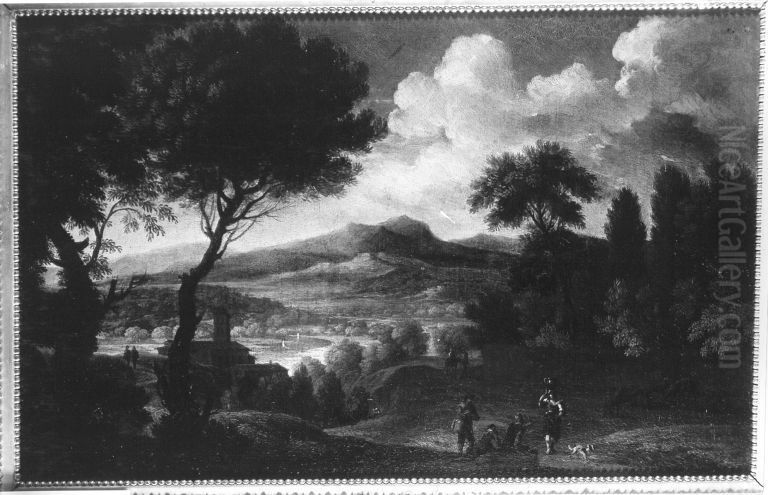 Romische Landschaft Oil Painting by Gaspard Dughet