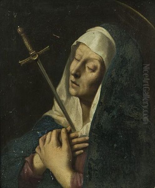 Mater dolorosa Oil Painting by Cornelius van Poelenburgh