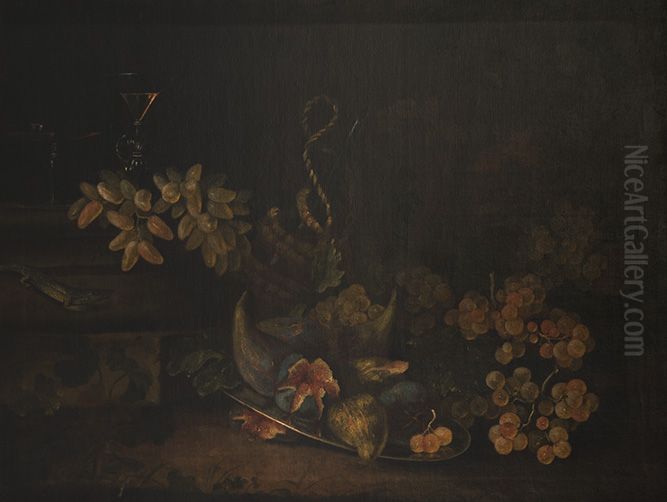 Obst- und Gemusestillleben Oil Painting by Maximilian Pfeiler