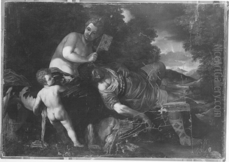 Venus mit dem schlafenden Adonis Oil Painting by Paolo Veronese (Caliari)