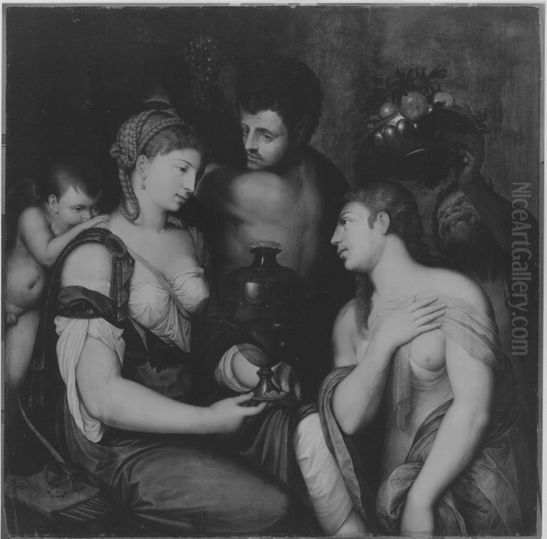 Venus, Bacchus und Ceres Oil Painting by Titian