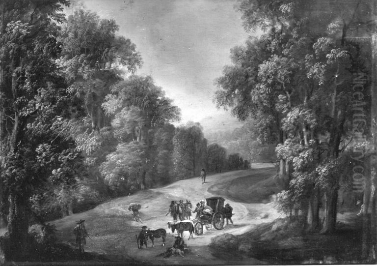 Waldlandschaft Oil Painting by Johann Andreas Herrlein