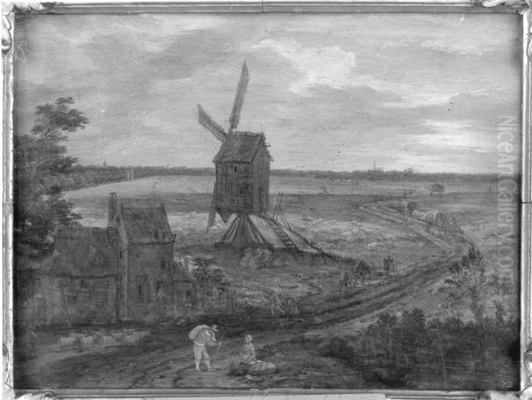 Windmuhle Oil Painting by Peeter Gijsels