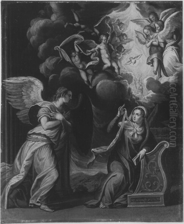 Verkundigung an Maria Oil Painting by Benvenuto Tisi