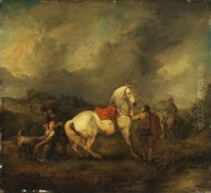 Vor dem Ausritt zur Falkenjagd
