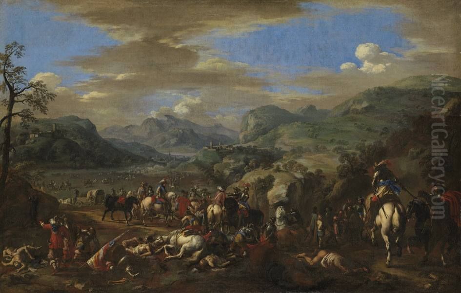 Abzug der Reiterei Oil Painting by Jacques Courtois