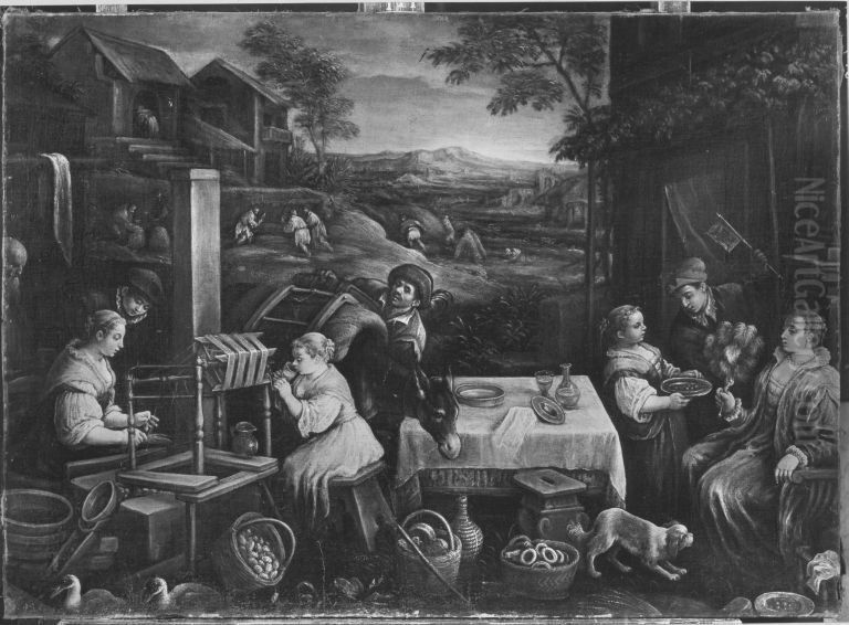 Der Monat Juli Oil Painting by Leandro Bassano