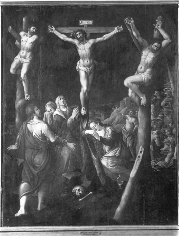 Christus am Kreuze Oil Painting by Maerten De Vos