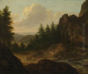 Berglandschap met ruiters