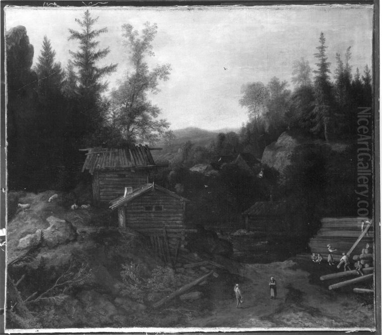 Gebirgslandschaft mit Sagemuhle Oil Painting by Allaert van Everdingen