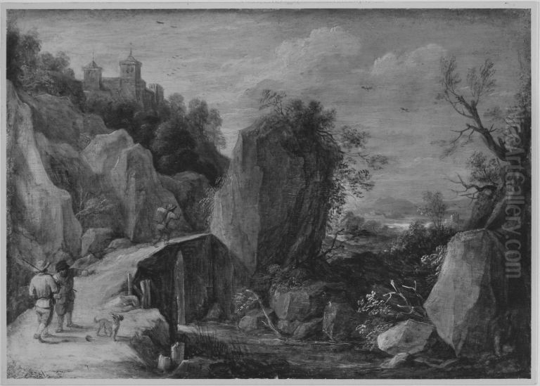 Felsenschlucht Oil Painting by David The Elder Teniers