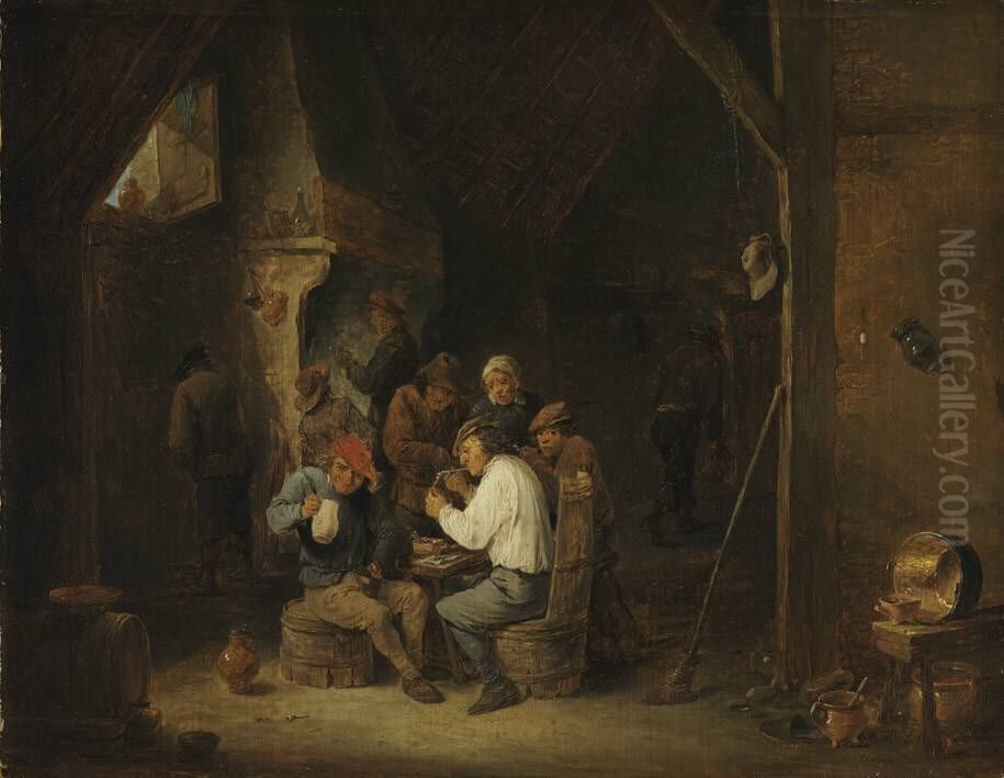 Flamische Dorfkneipe Oil Painting by David Teniers the Younger