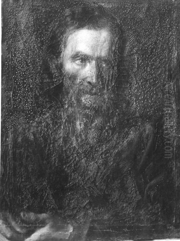 Studienkopf eines alten Mannes Oil Painting by Jan Kupecky