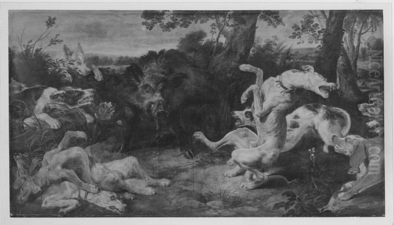 Sauhatz Oil Painting by Frans Snyders