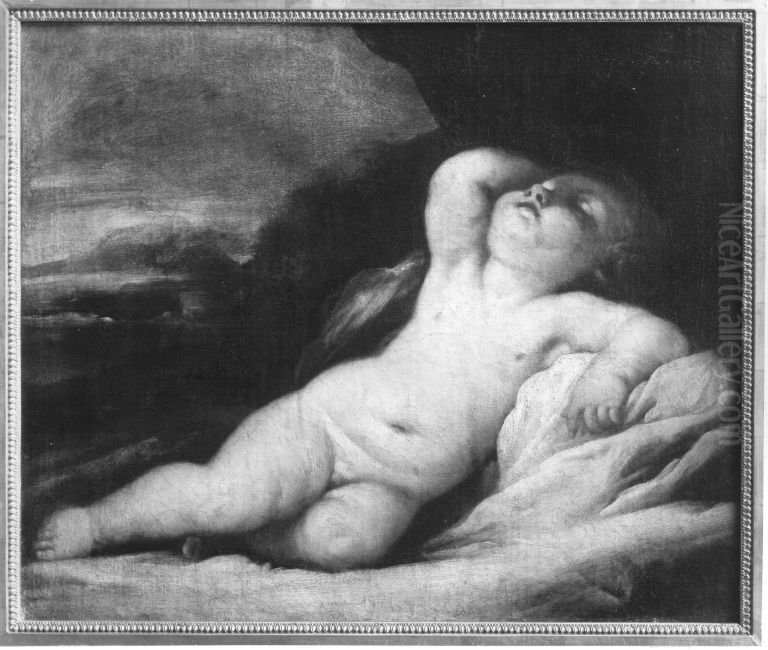 Schlafendes, nacktes Kind Oil Painting by Carlo Maratta or Maratti