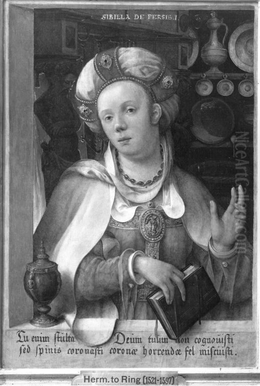Sibylla Persica Oil Painting by Hermann Tom Ring