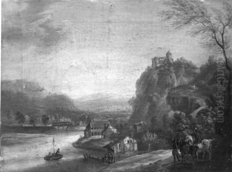 Mainlandschaft Oil Painting by Christian Georg Schutz