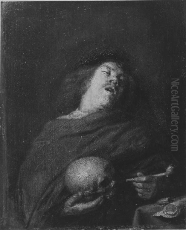 Mann mit Totenkopf Oil Painting by Joos van Craesbeeck