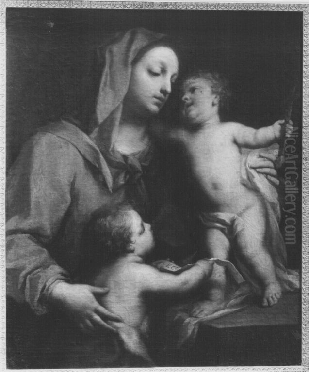 Maria mit dem Kinde und dem Johannisknaben Oil Painting by Jacopo Amigoni