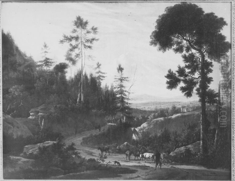 Landschaft mit Hirten Oil Painting by Frederik de Moucheron