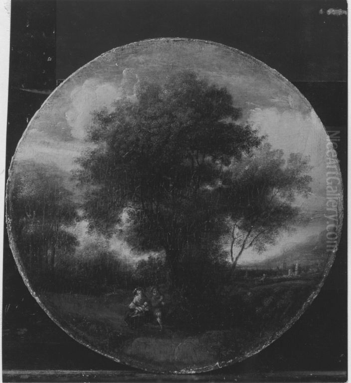 Landschaft mit Ruhe auf der Flucht Oil Painting by Pieter Bout