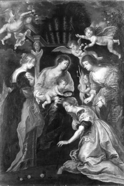 Vermahlung der hl. Katharina Oil Painting by (studio of) Rubens, Peter Paul