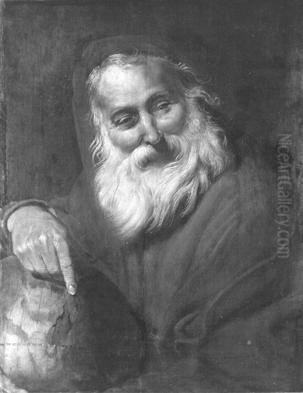 Der lachende Philosoph (Demokrit) Oil Painting by (studio of) Rubens, Peter Paul