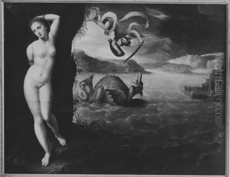 Die Befreiung der Andromeda Oil Painting by Giuseppe Cesari