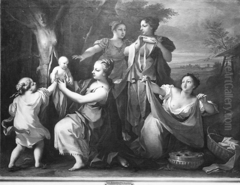 Die Geburt des Adonis Oil Painting by Charles-Amedee-Philippe van Loo