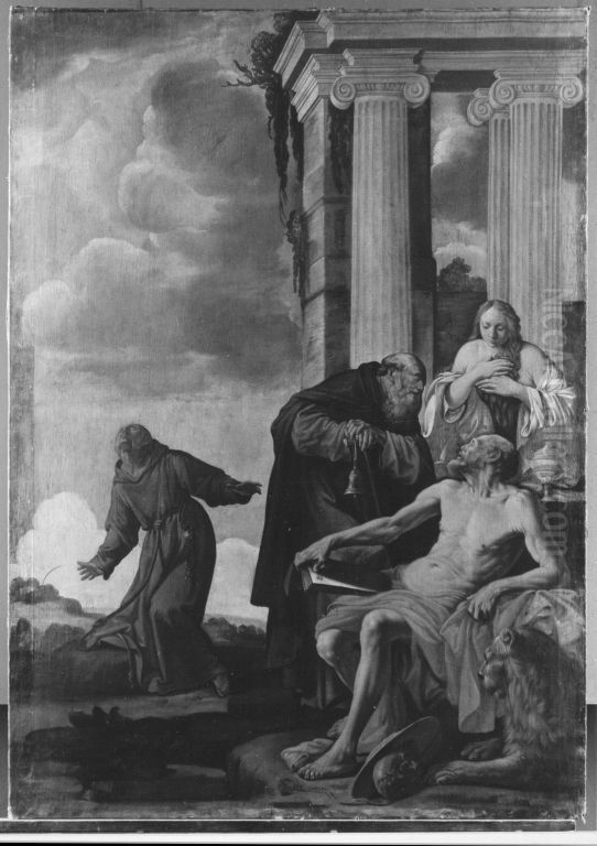 Die hll. Hieronymus, Maria Magdalena, Antonius und Franziskus Oil Painting by Carlo Saraceni
