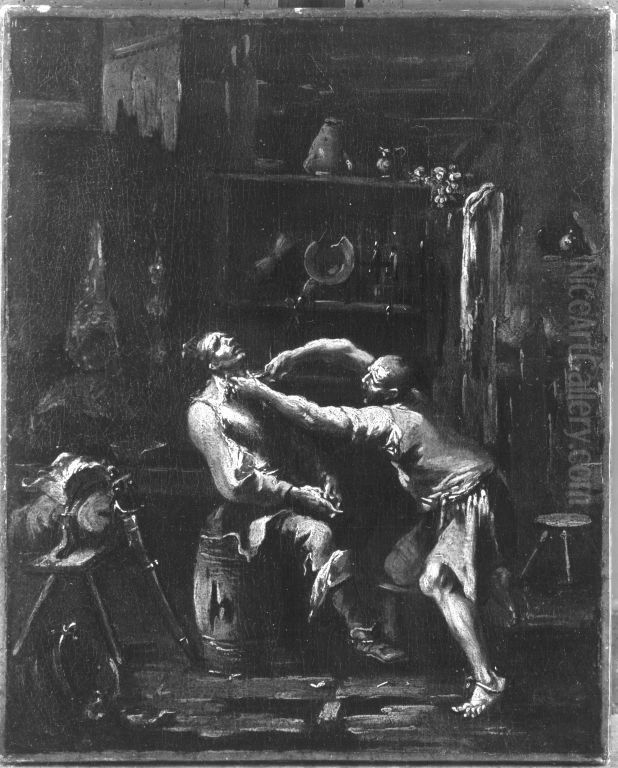 Der Dorfbarbier Oil Painting by Alessandro Magnasco